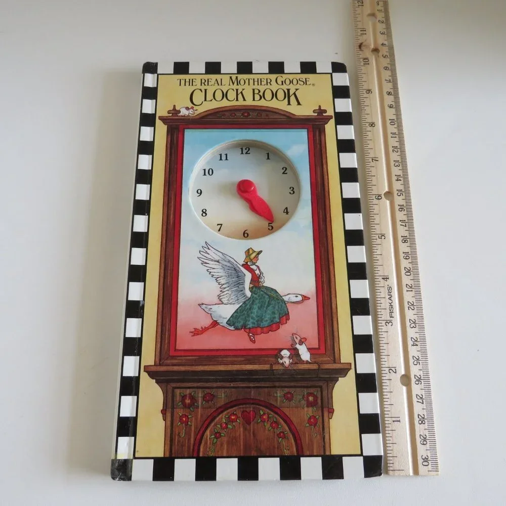 The Real Mother Goose CLOCK BOOK time telling 1984 hardcover book